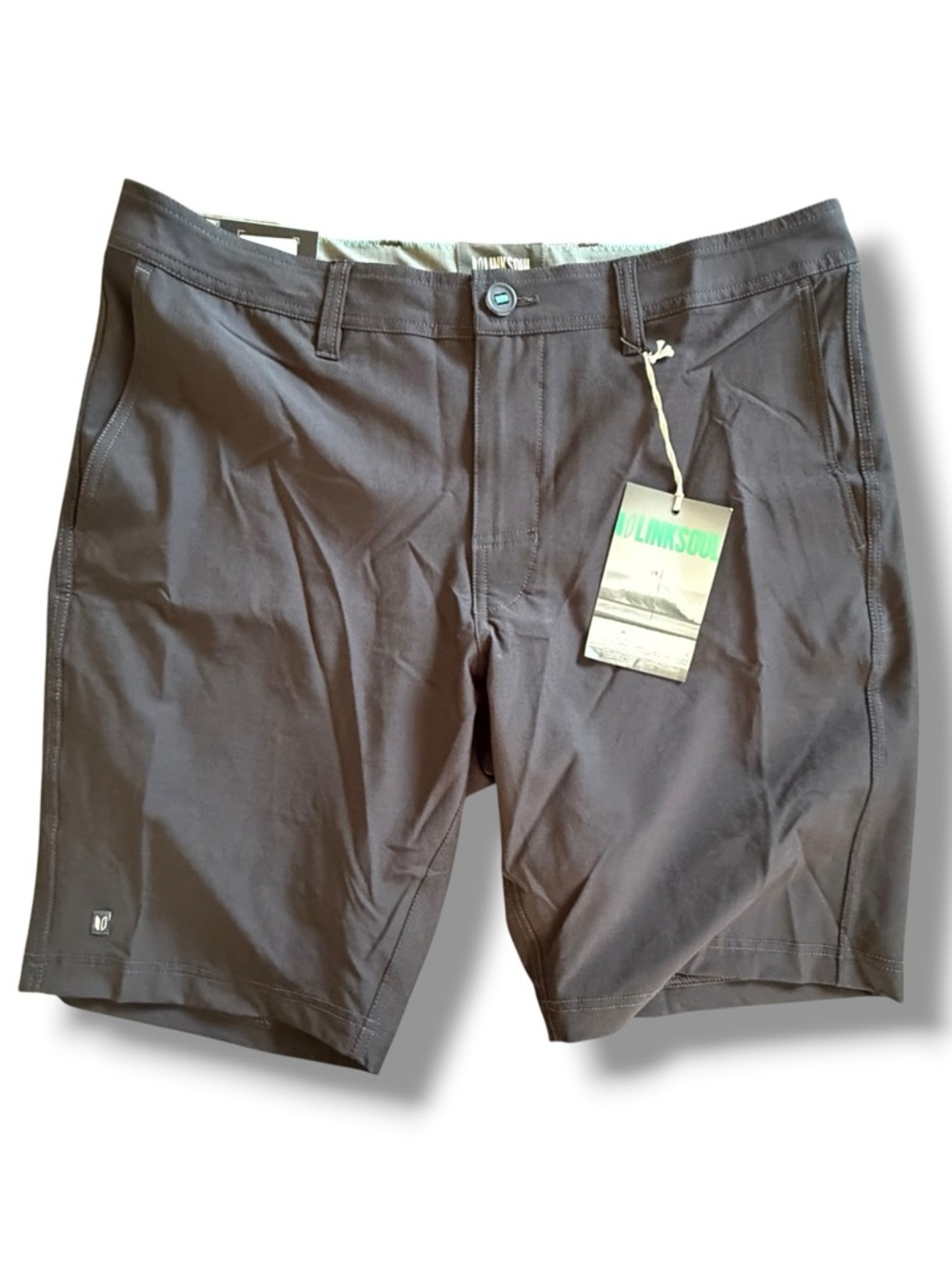 NWT LINKSOUL Men's Gray Boardwalker Hybrid Performance Shorts, Size 34